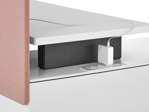 A close-up image of power access in a Canvas Storage workstation. Select to go to the Canvas Storage specs page.