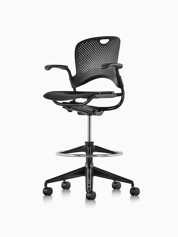 Black Caper Multipurpose Stool. Select to go to the Caper Multipurpose Stool product page.
