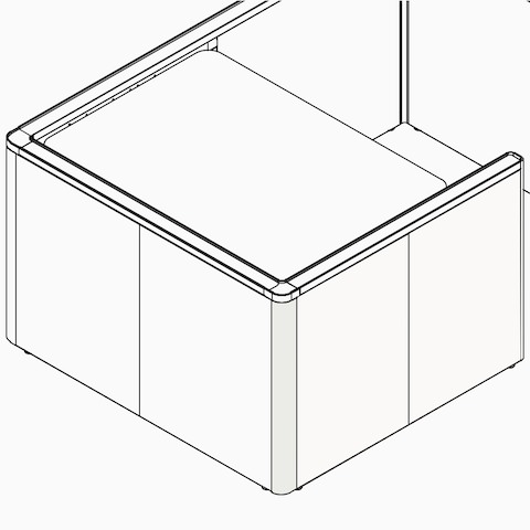 A line drawing of a Catena Office Landscape connecting pole.