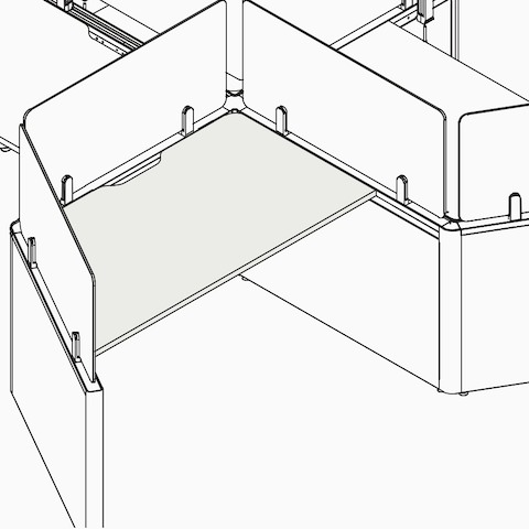 A line drawing of a windmill shape surface.
