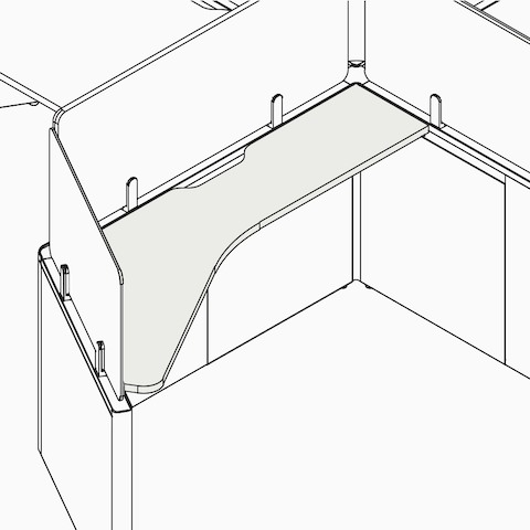 A line drawing of a hex side shape surface.