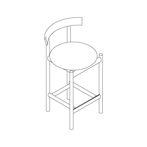 A line drawing - Comma Stool–Counter Height