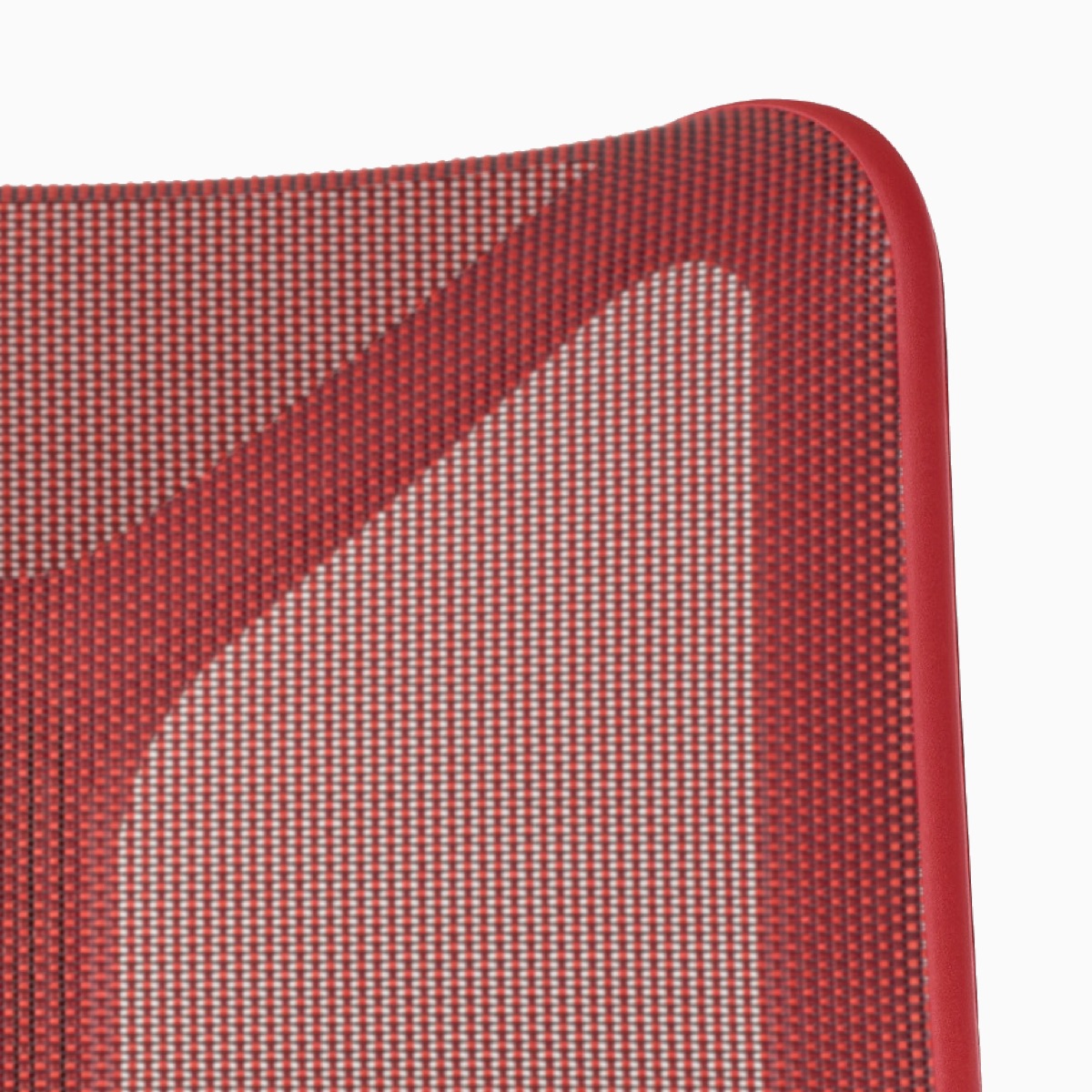 Front view of the top of a red low-back Cosm Chair.