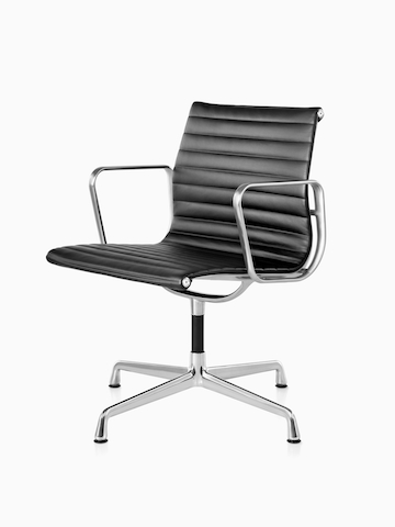 Black Eames Aluminum Group Chair. Select to go to the Eames Aluminum Group Chairs product page.