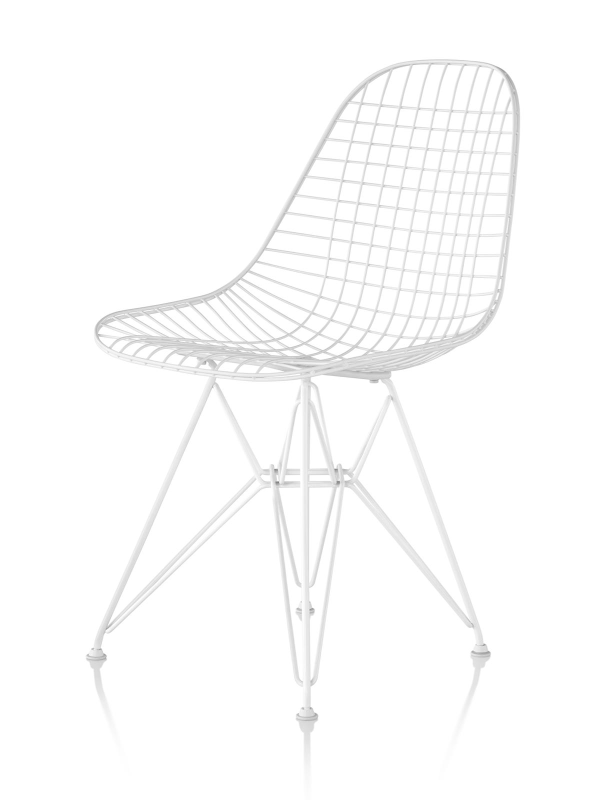 Eames Wire Chair Outdoor with white finish and wire base.