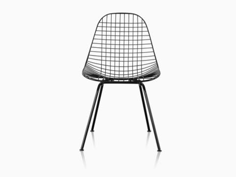 Eames Wire Chair Outdoor with black finish and wire base.