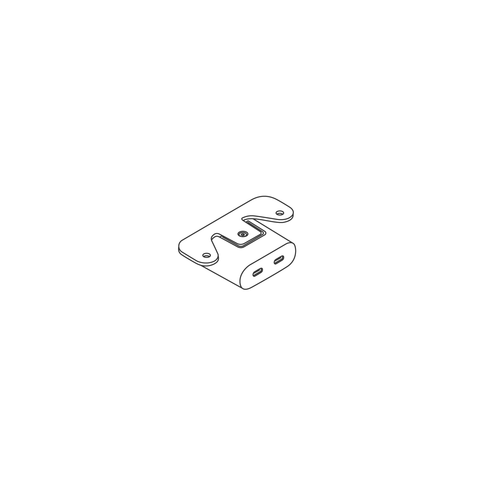 A line drawing - Ello Mini Power Access–Undermount