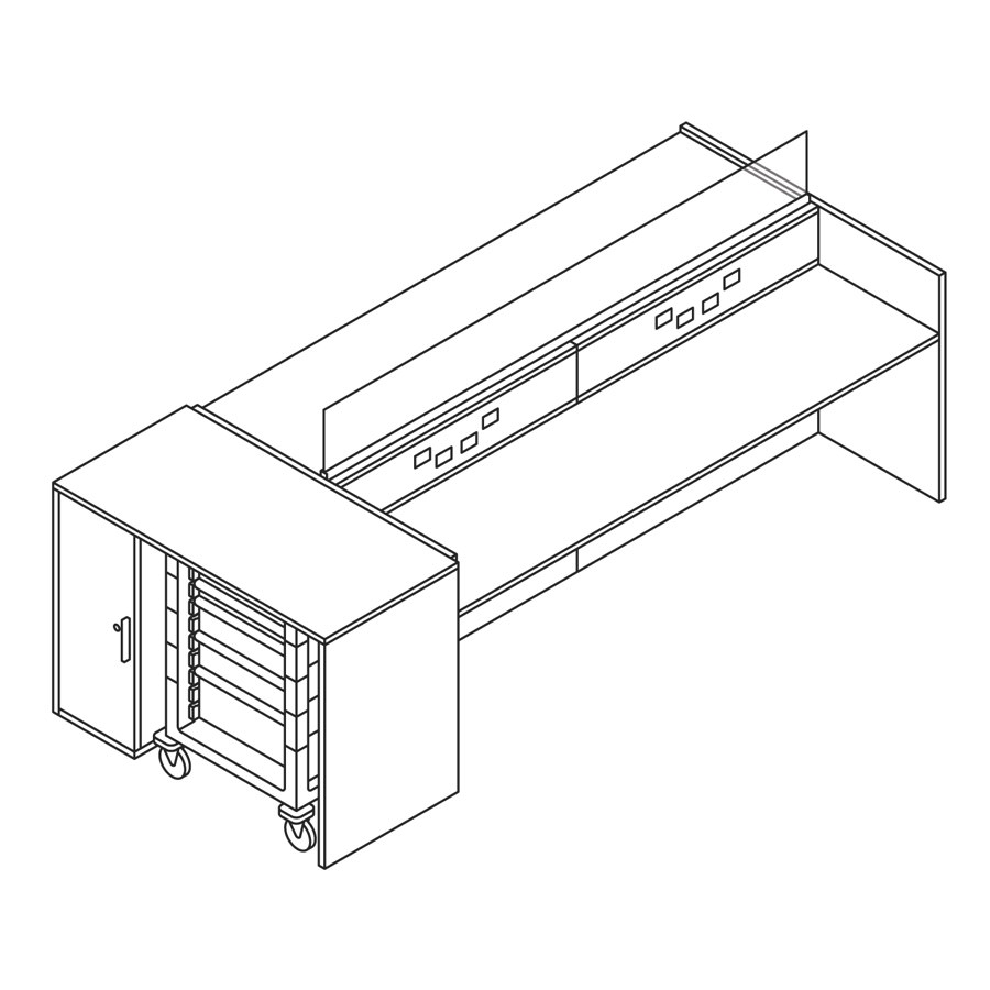 A line drawing of Ethospace Nurses Station.