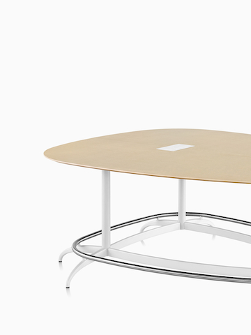 A teardrop-shaped Exclave conference table. Select to go to the Exclave product page. 