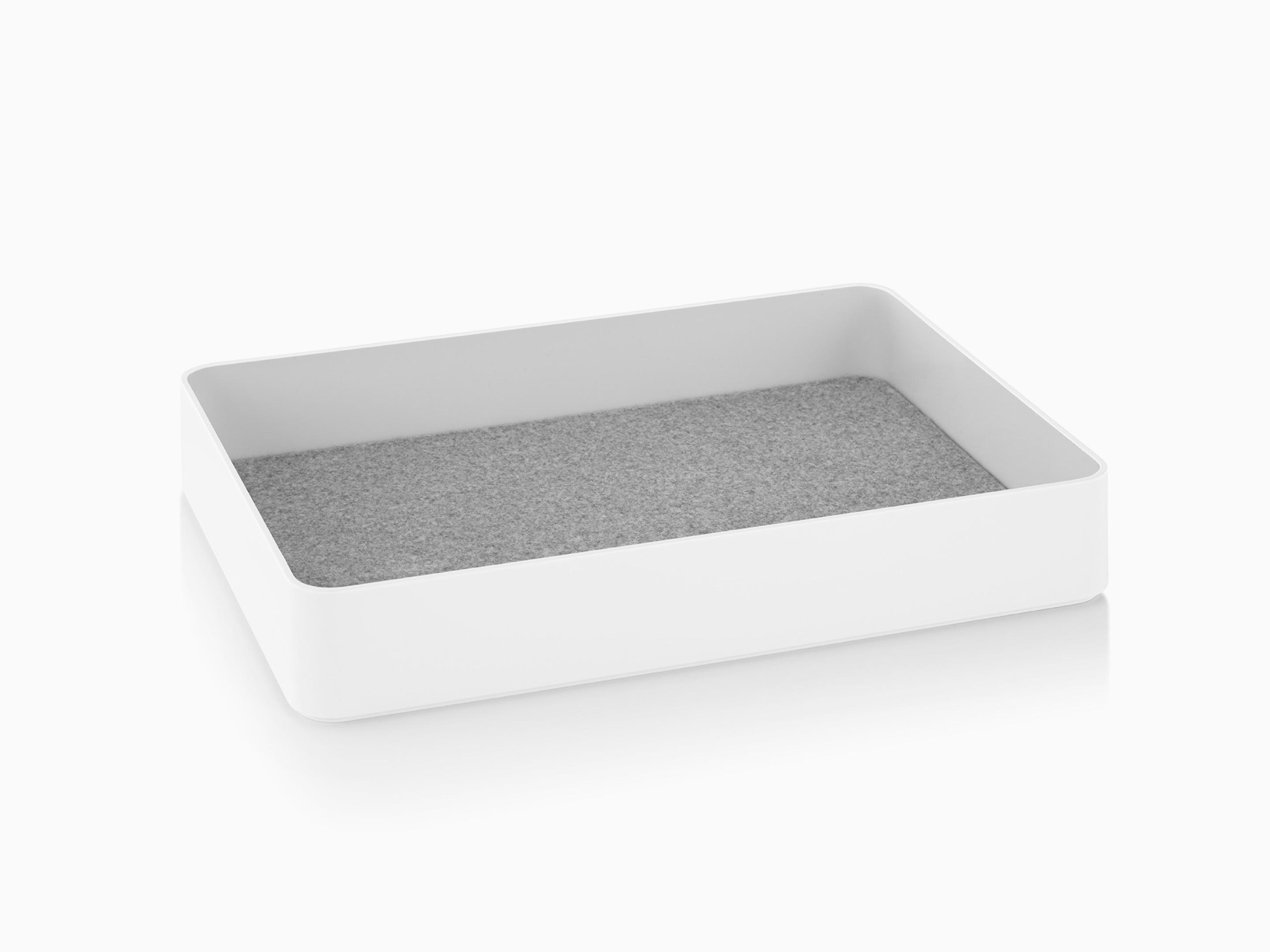 A white Formwork Short Bin with a gray non-skid liner.