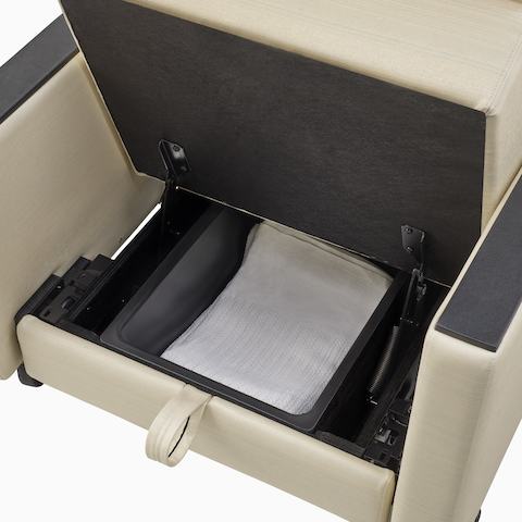 Gemma Sleep Chair with under-seat storage.