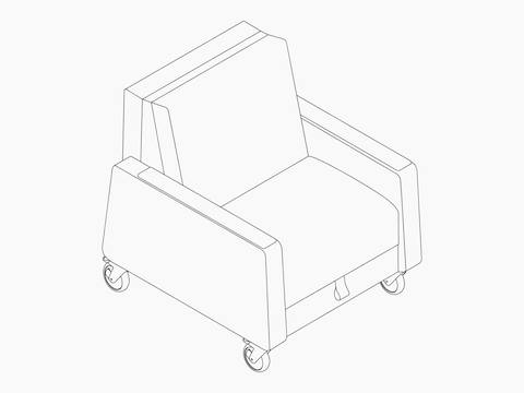 A line drawing of Gemma Sleep Chair.