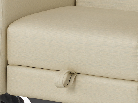 Detail view of a Gemma Sleep Chair in tan textile.