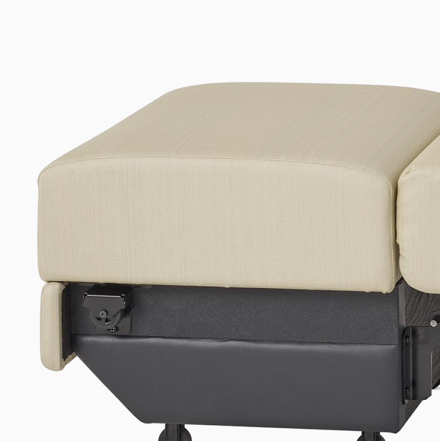 Removable cover detail on a Gemma Sleep Chair.