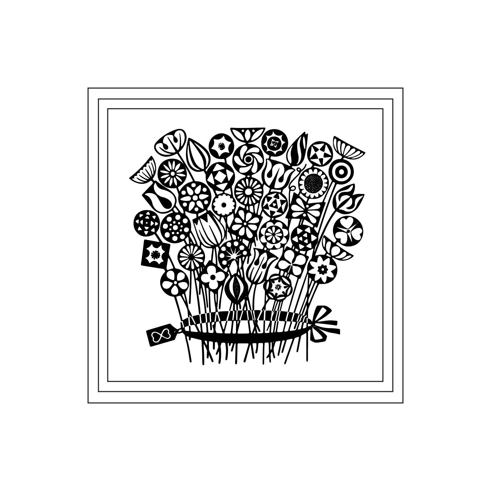 A line drawing - Girard Environmental Enrichment Poster–Bouquet