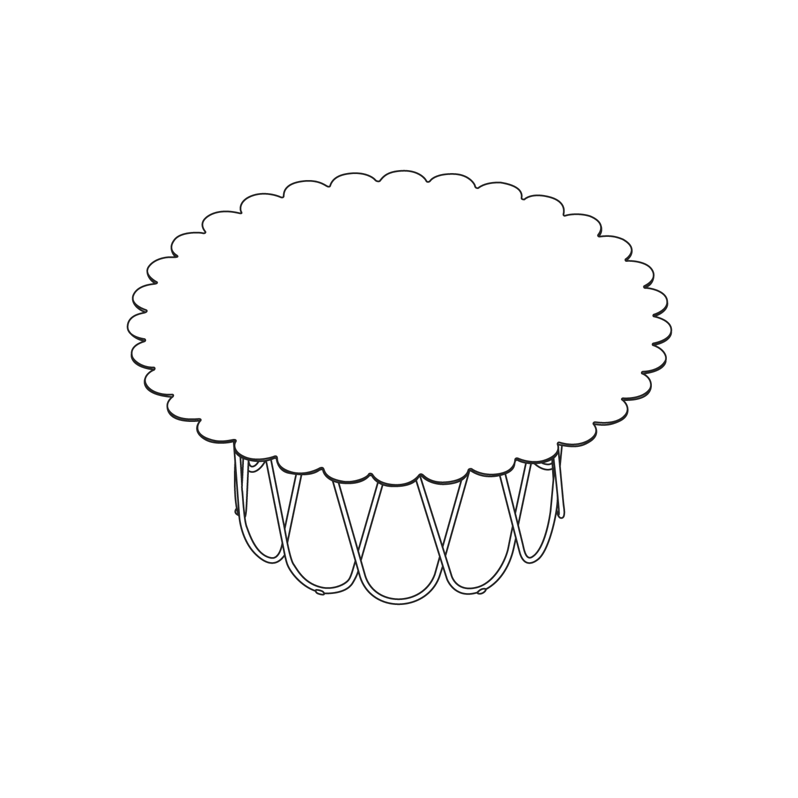 A line drawing - Girard Flower Table–Large