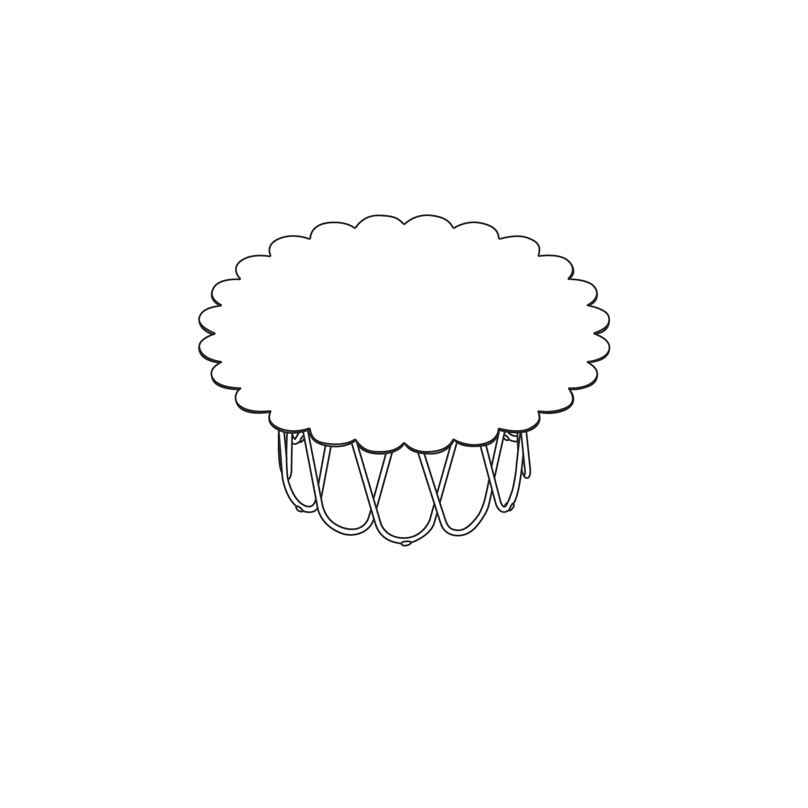 A line drawing - Girard Flower Table–Small