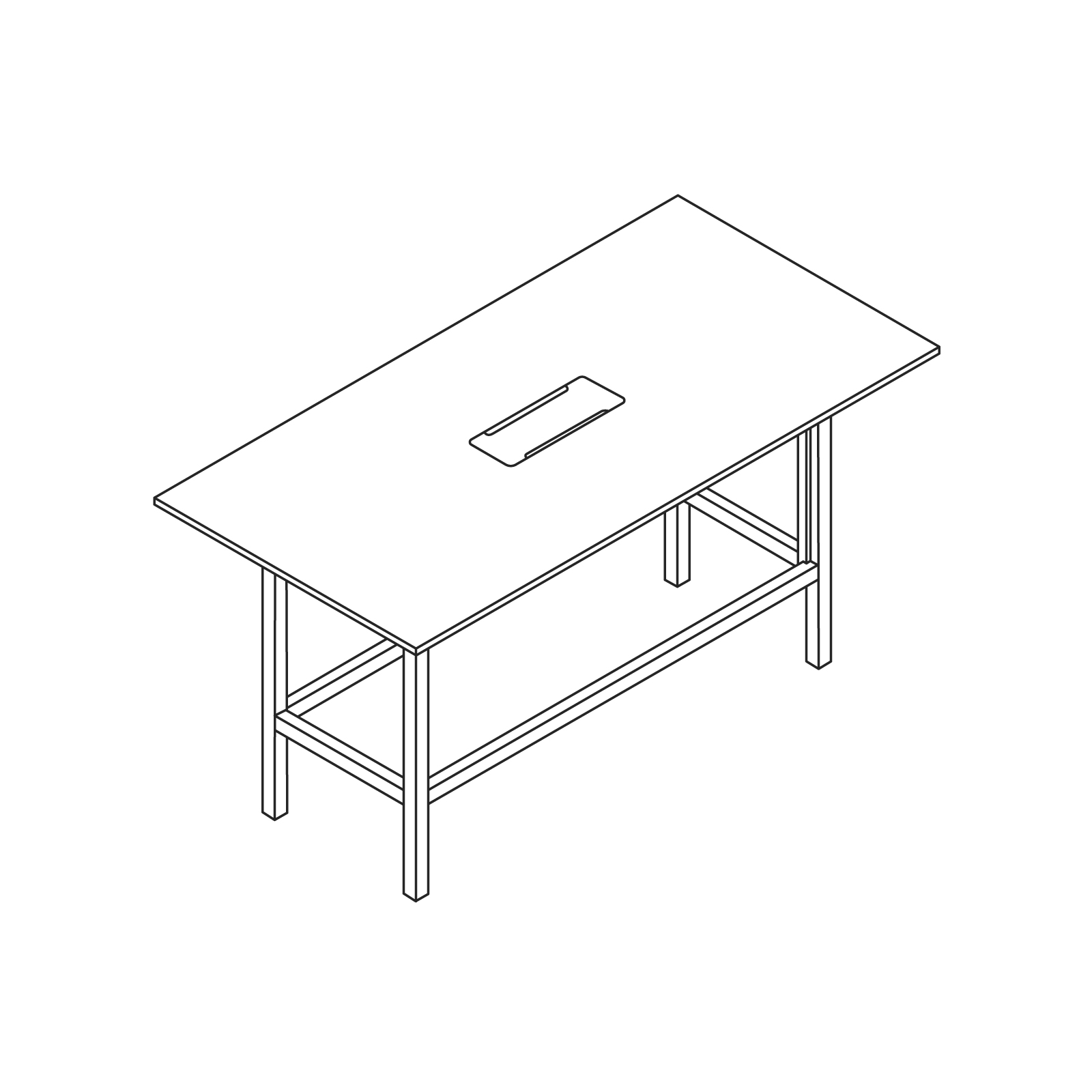 Uno schizzo - Layout Studio-Tavolo riunione-Altezza di lavoro in piedi