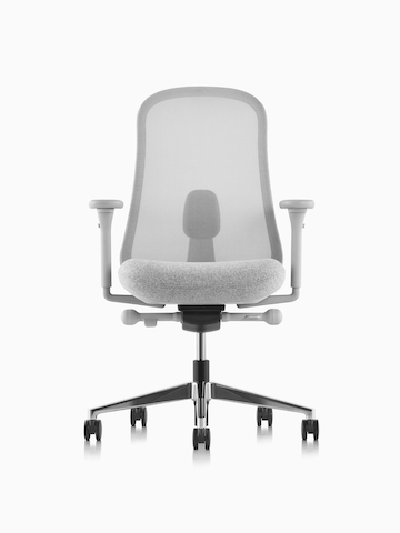Gray Lino Chair with adjustable sacral lumbar support.