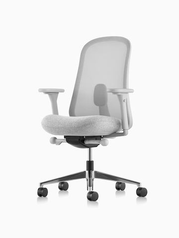 Gray Lino Chair with adjustable sacral lumbar support. Select to go to the Lino Chairs product page.