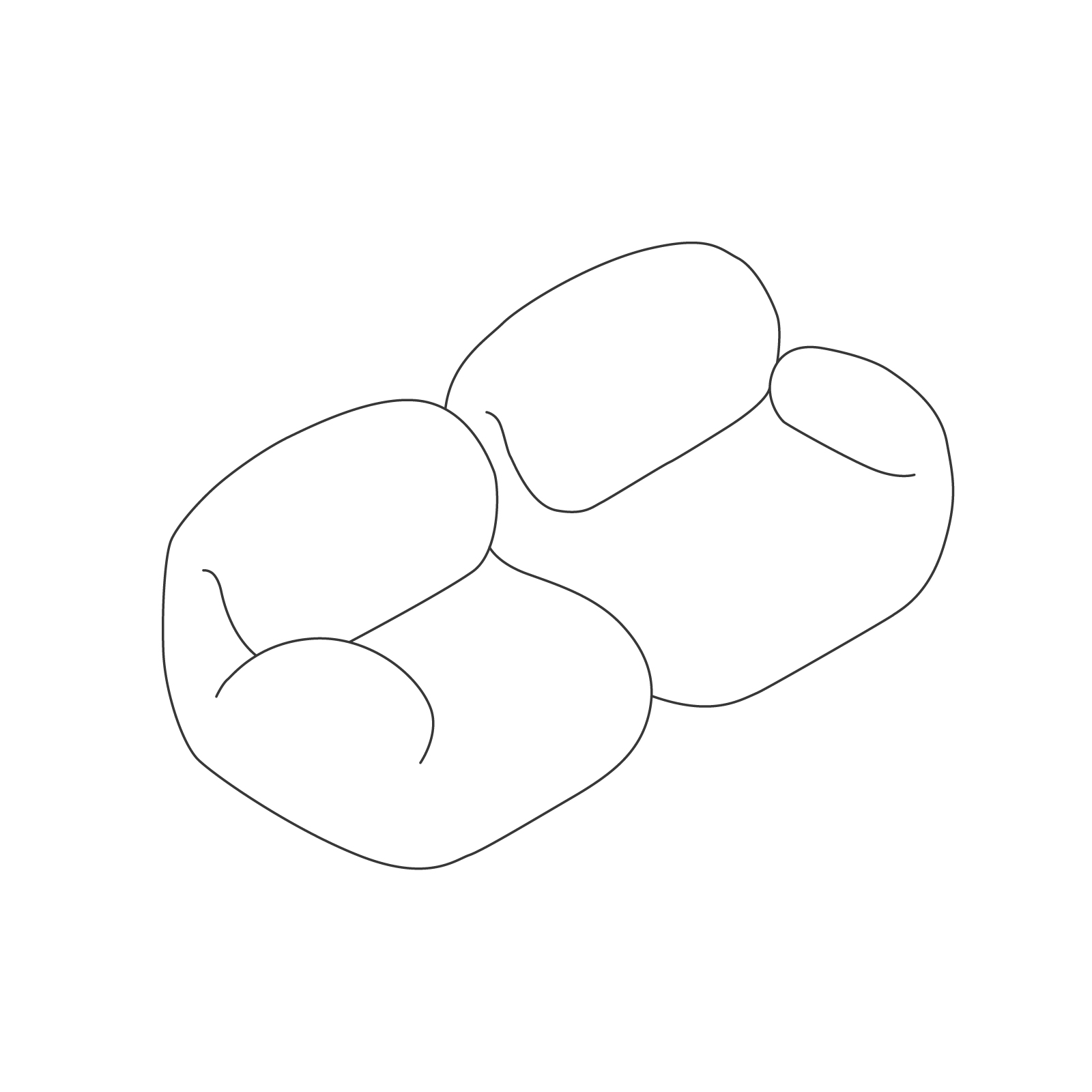 A line drawing - Luva Modular Sofa Group–2 Seat Sofa