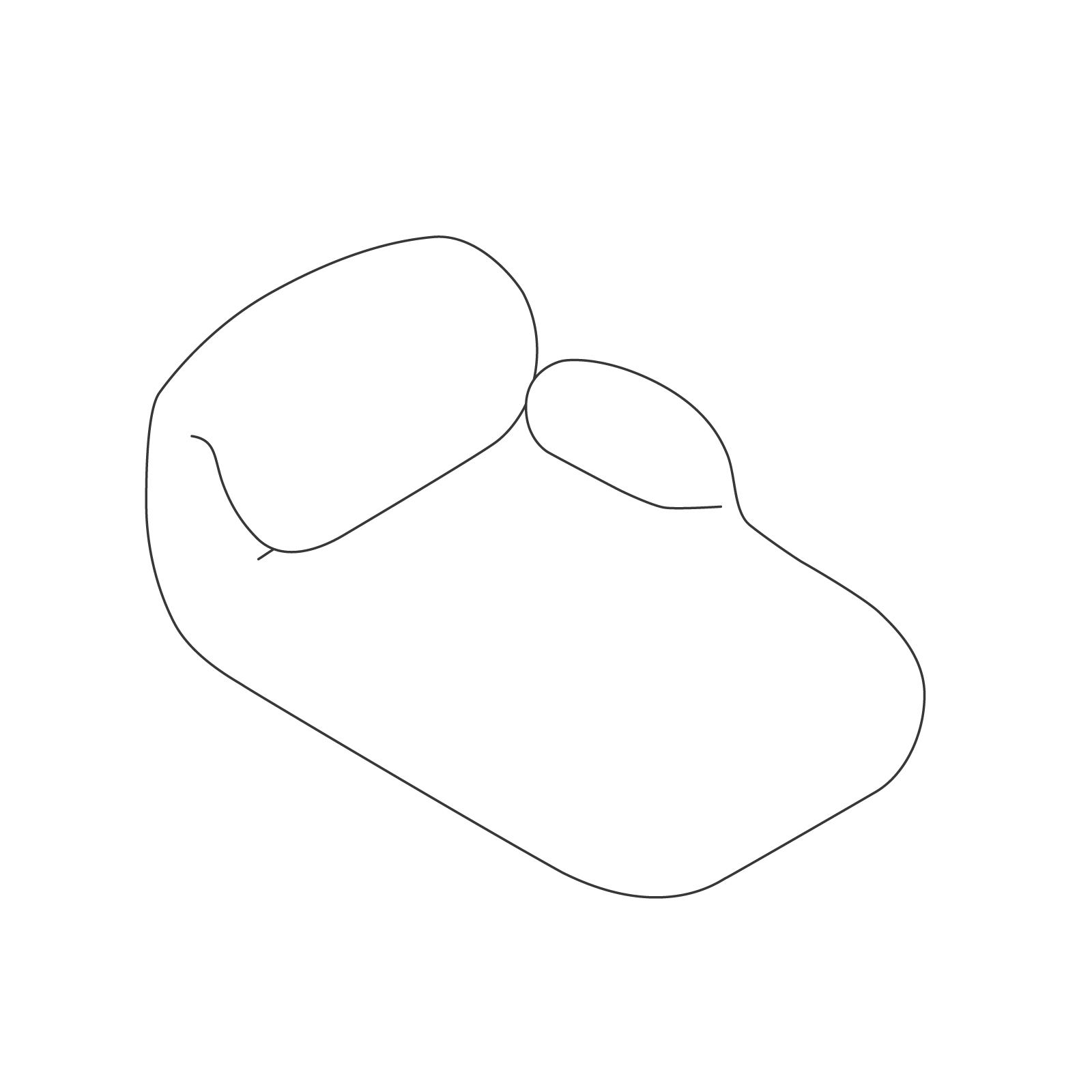 A line drawing - Luva Modular Sofa Group–Chaise–Left Arm