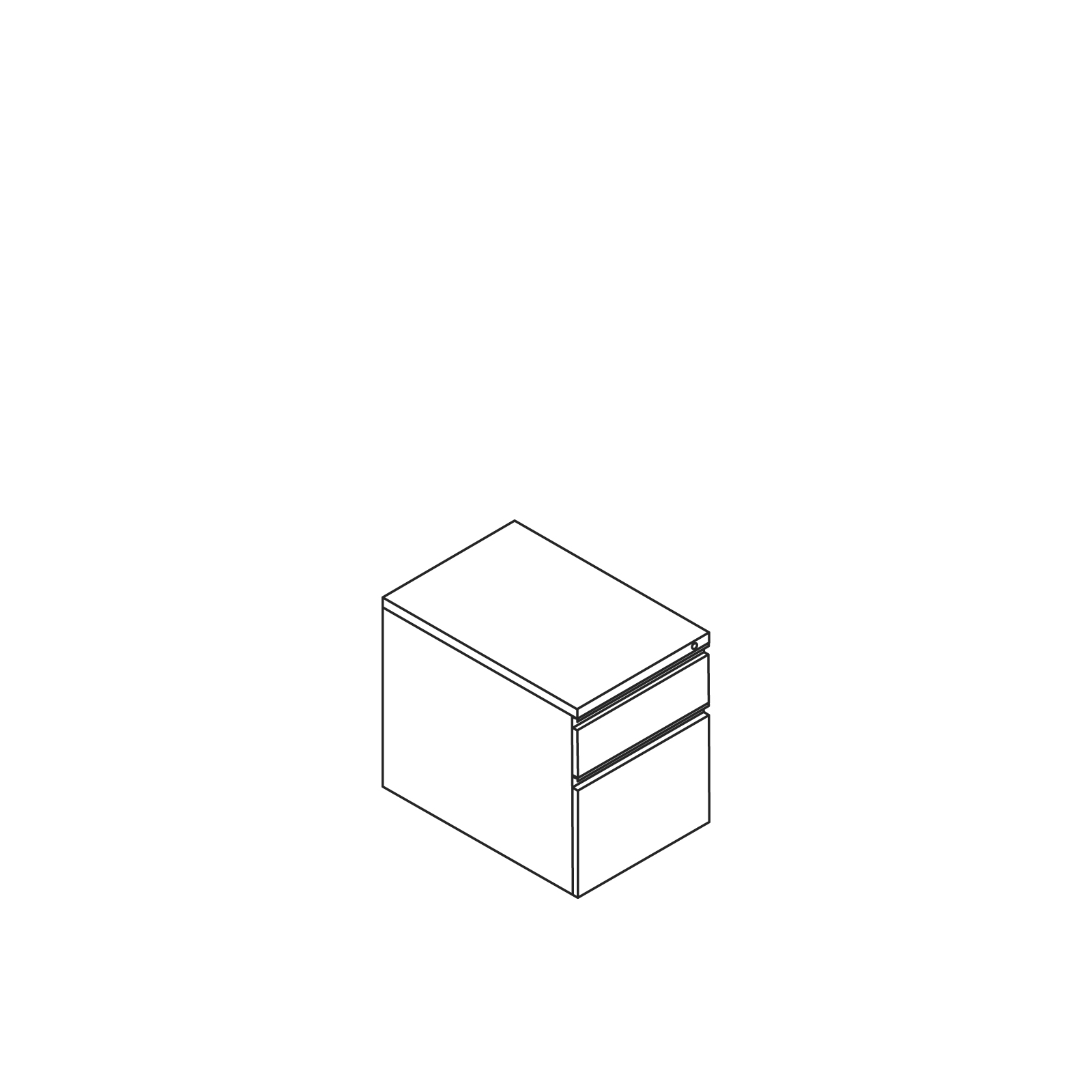 A line drawing - Meridian Pedestal–Suspended