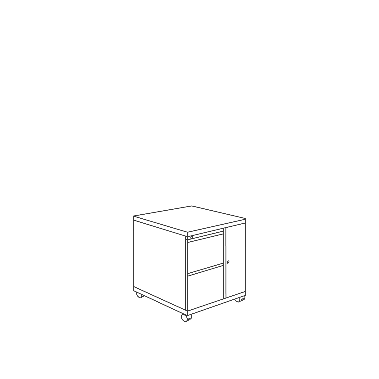 A line drawing - Meridian Storage Tower–Mobile–Wardrobe