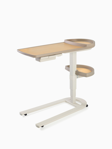 Mirage Overbed Table on white sweep, viewed at an angle.