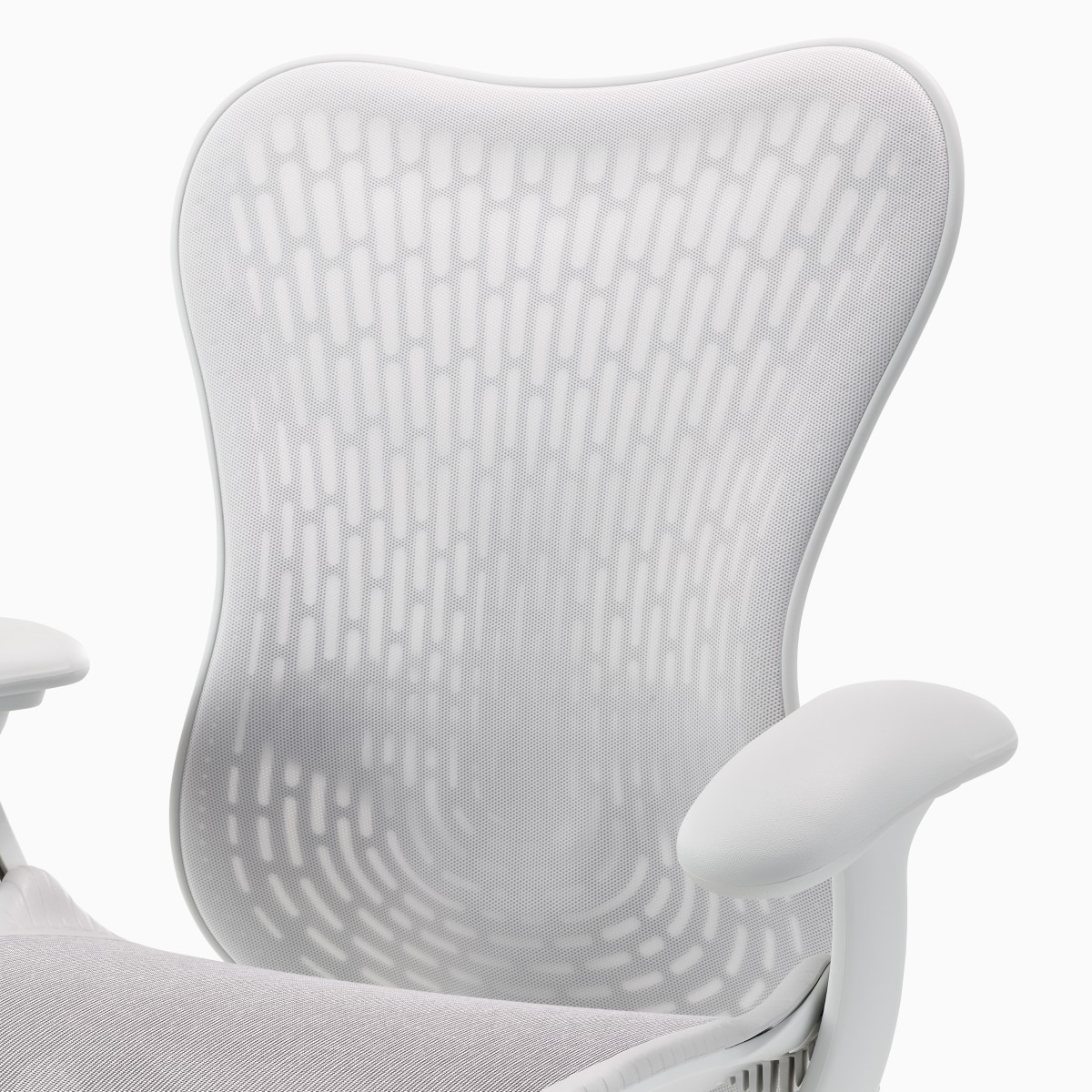 Detail of the Butterfly back of a Mirra 2 chair in alpine