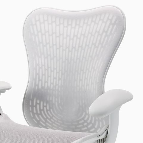 Detail of the Butterfly back of a Mirra 2 chair in alpine