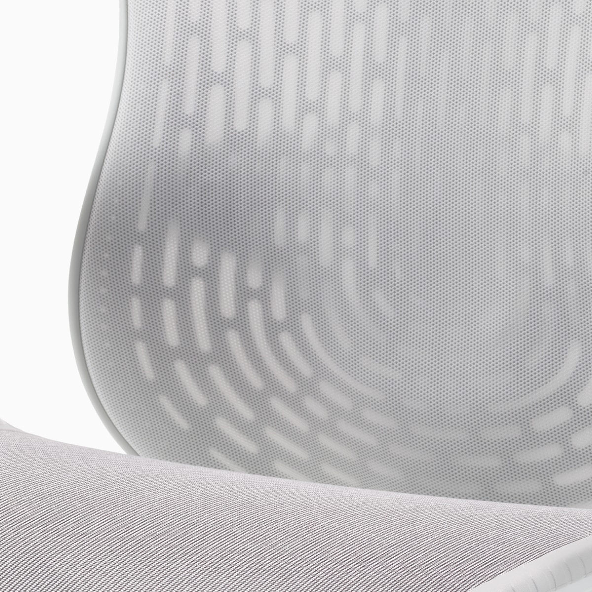 Detail of the Butterfly back of a Mirra 2 chair in alpine.