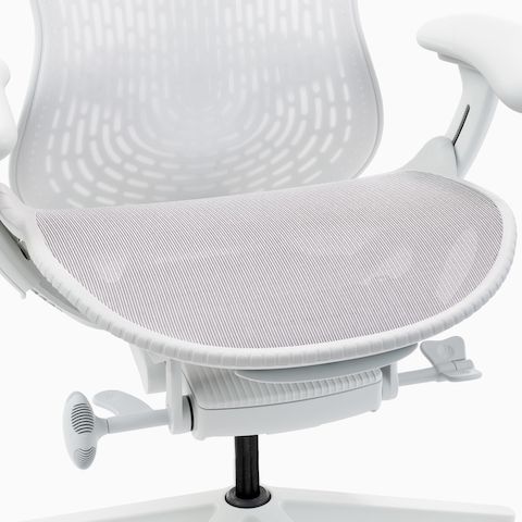 Detail of a Mirra 2 chair's Aireweave seat in alpine.