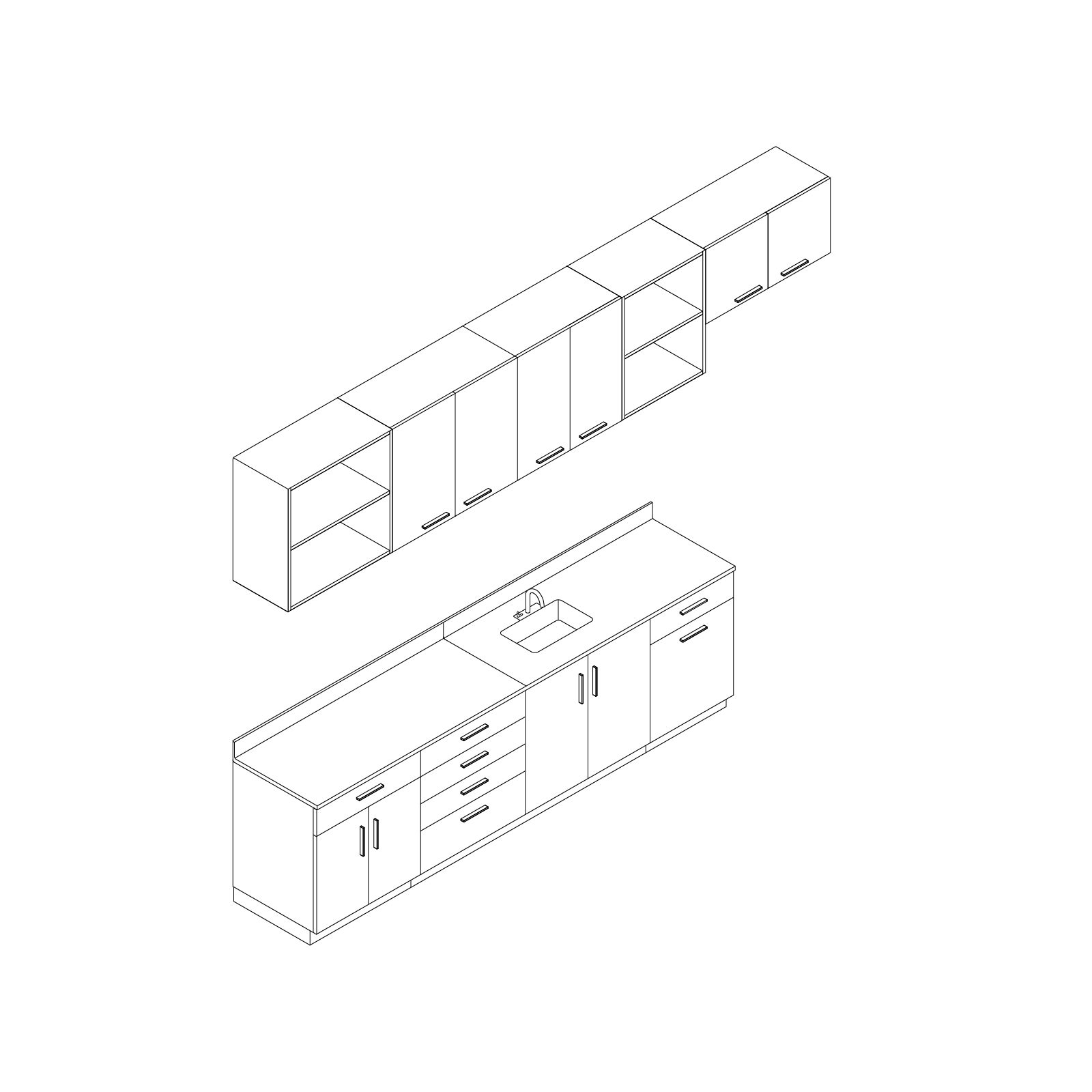 A line drawing - Mora Casework Break Room