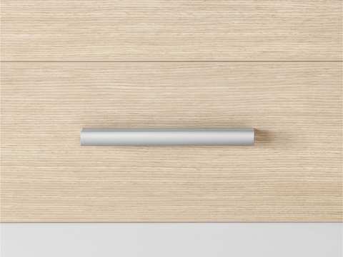 Close view of a Mora clinical casework system drawer pull.