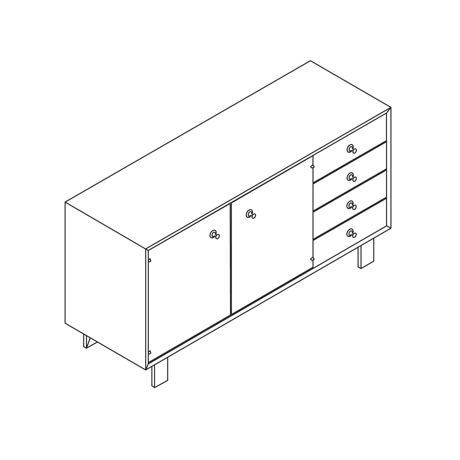 A line drawing - Nelson Basic Credenza