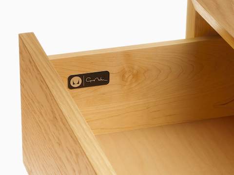 Nelson Basic Cabinet Series inside drawer George Nelson signature emblem.