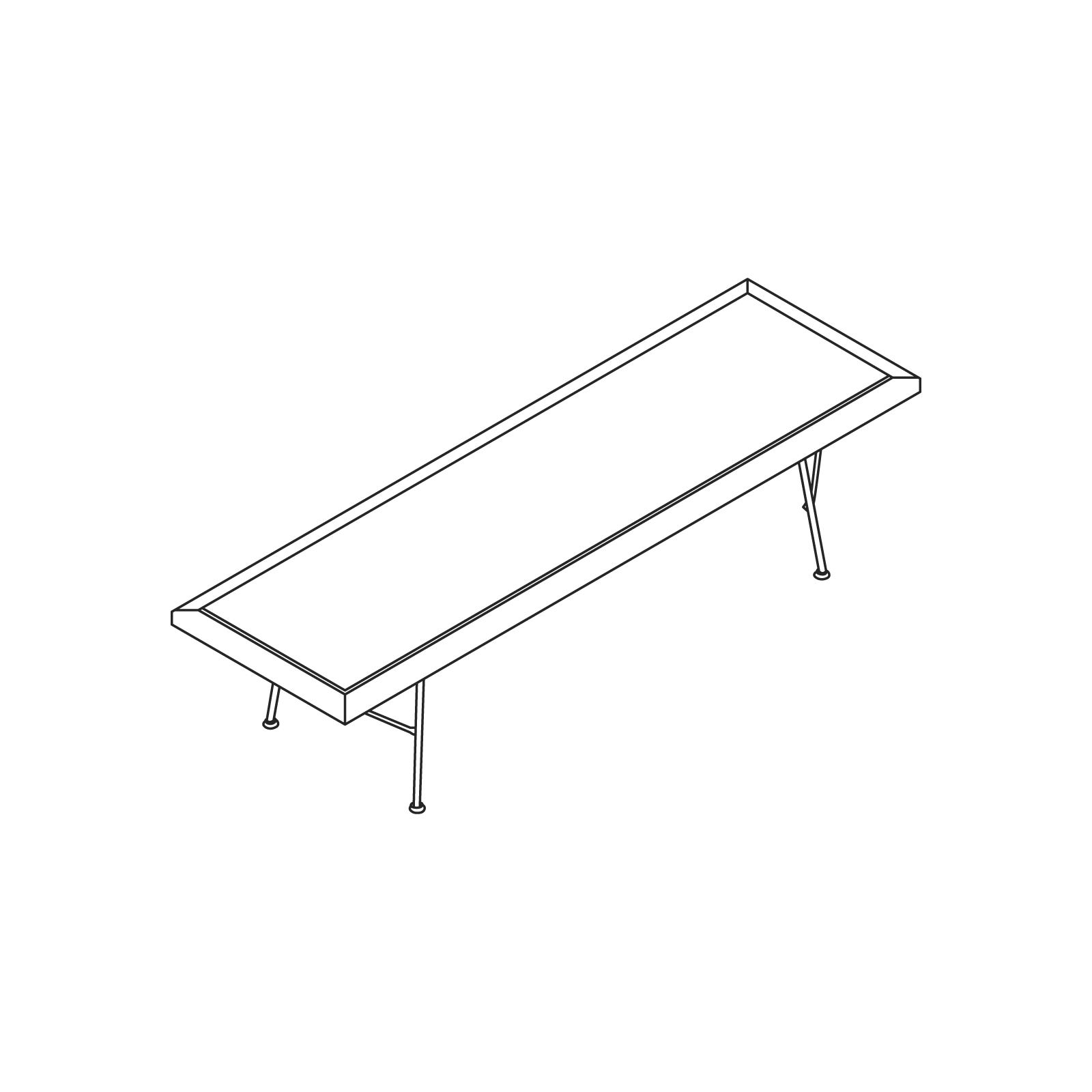 A line drawing - Nelson Cane Bench