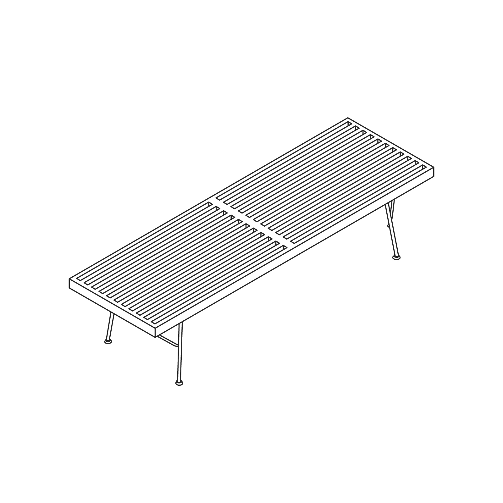 A line drawing - Nelson Platform Bench–Metal Base