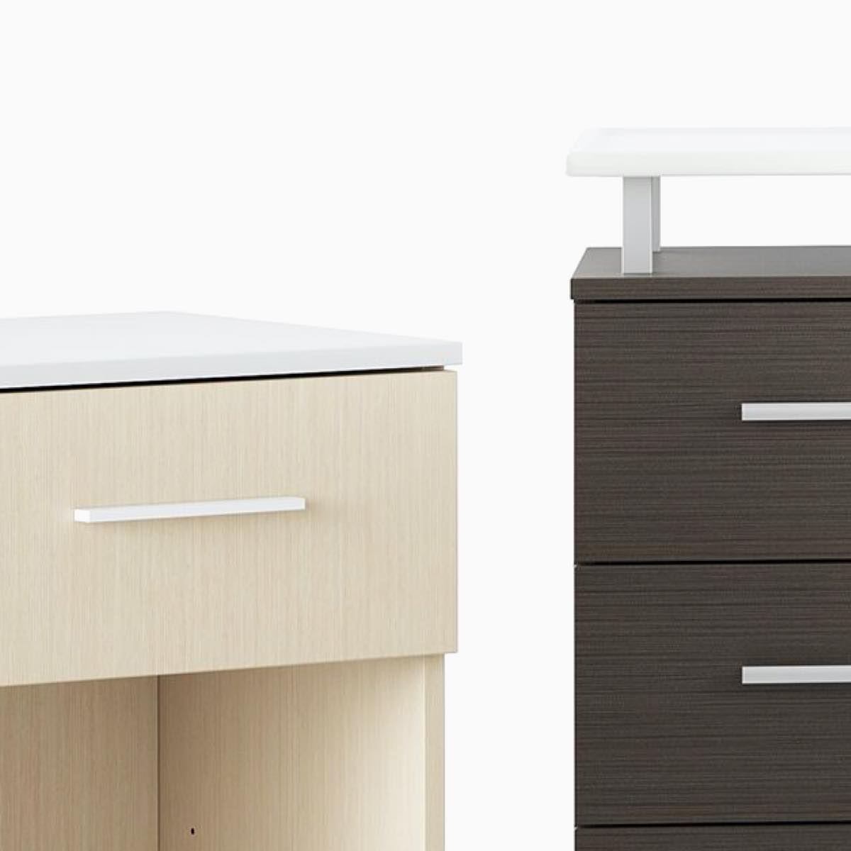 A close-up view of two Nemschoff Bedside Cabinets.