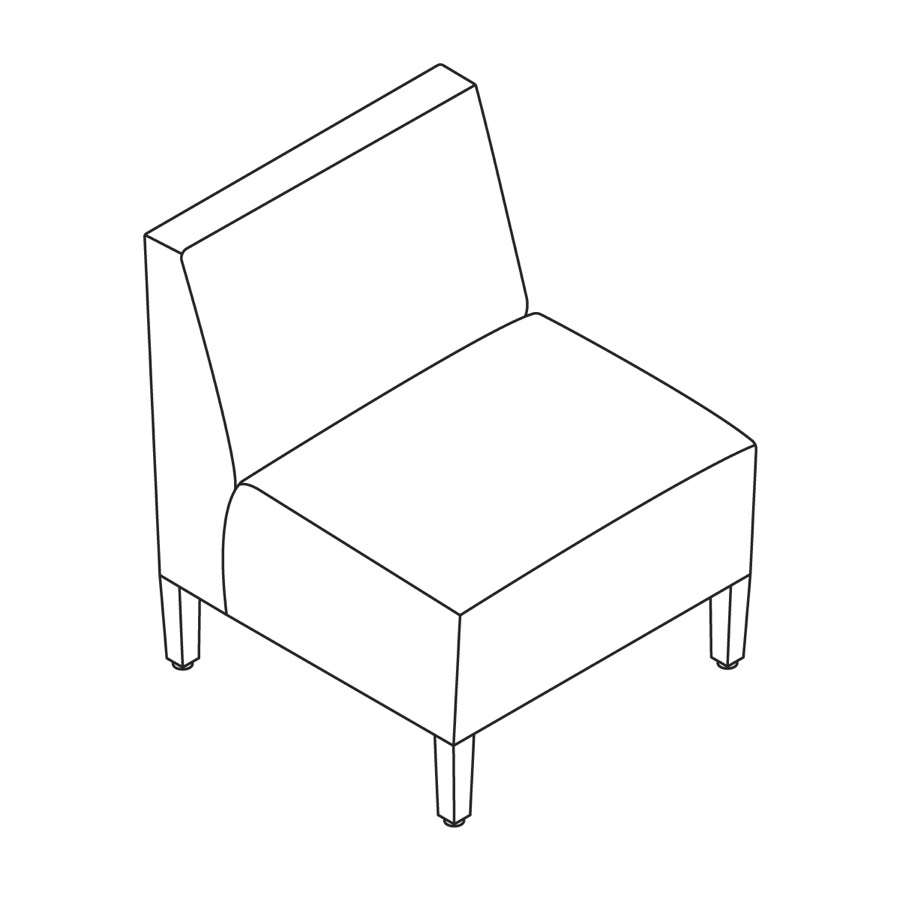 A line drawing - Nemschoff Brava Platform Chair–Armless