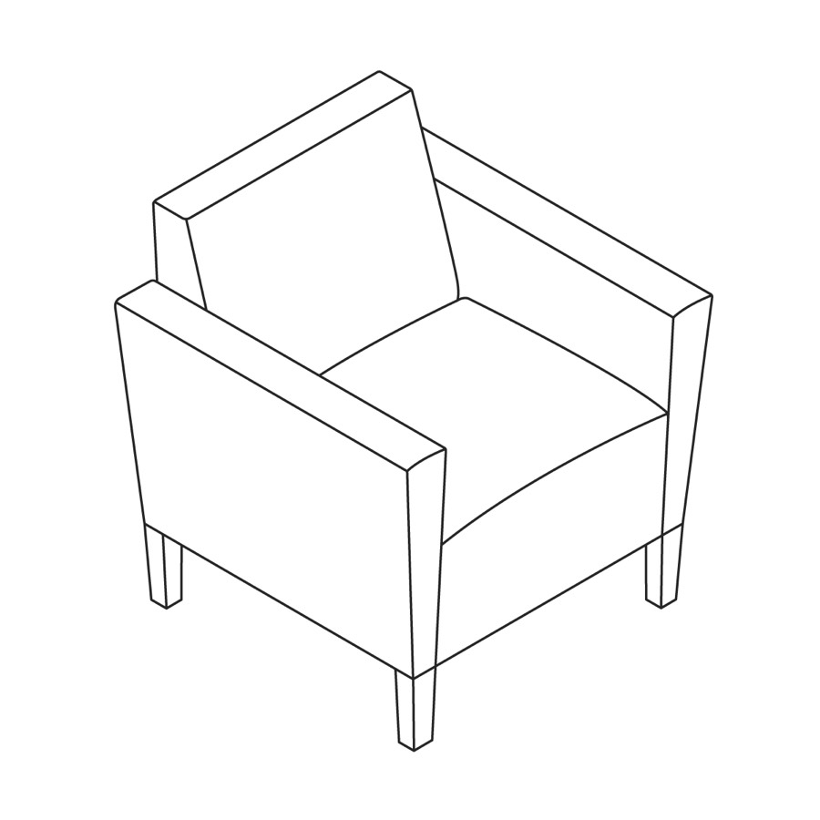 A line drawing - Nemschoff Brava Platform Chair–With Arms