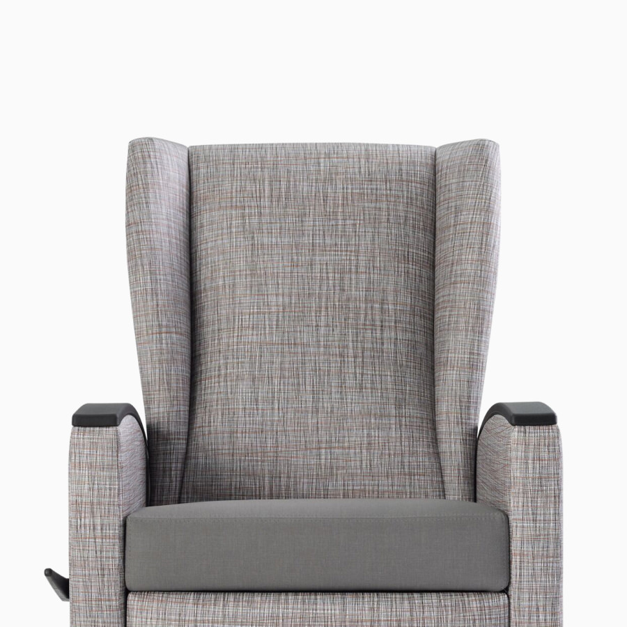Detail of multiple fabrics on a Nemschoff Culla Reclining Glider.