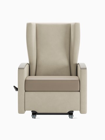 Culla Reclining Glider in a beige upholstery.