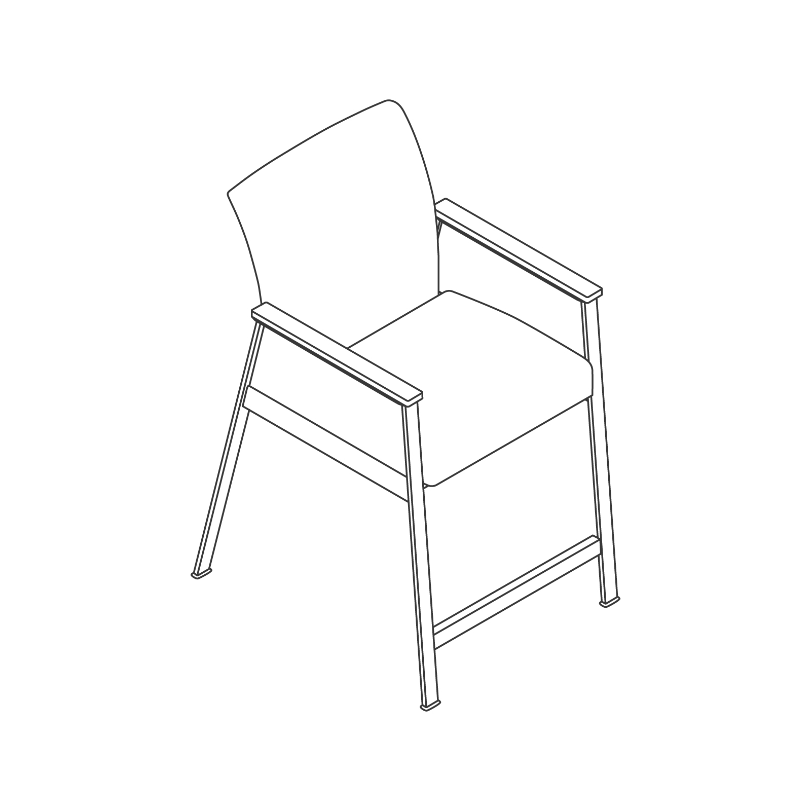 A line drawing - Nemschoff Easton Easy Access Chair–Closed Arm