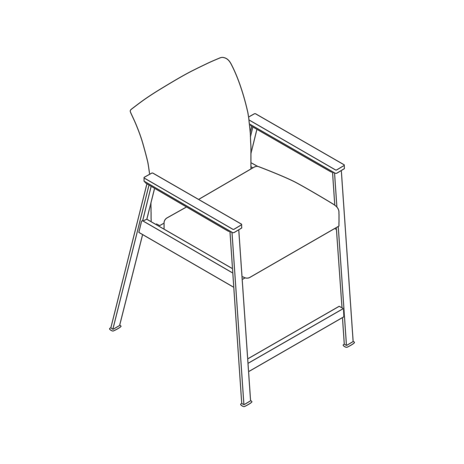 A line drawing - Nemschoff Easton Easy Access Chair–Open Arm