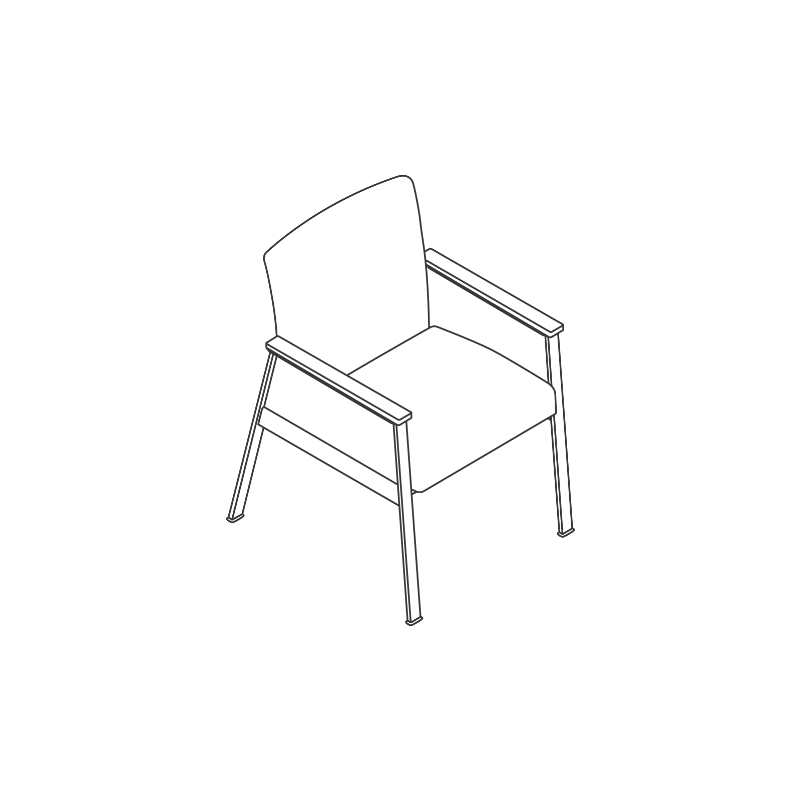 A line drawing - Nemschoff Easton Side Chair–Closed Arm