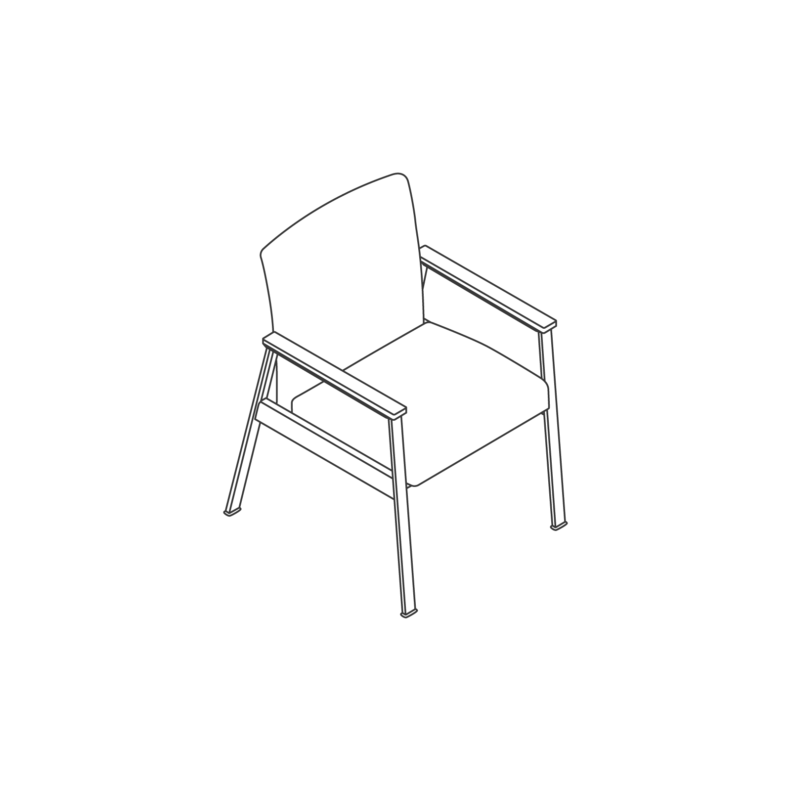 A line drawing - Nemschoff Easton Side Chair–Open Arm
