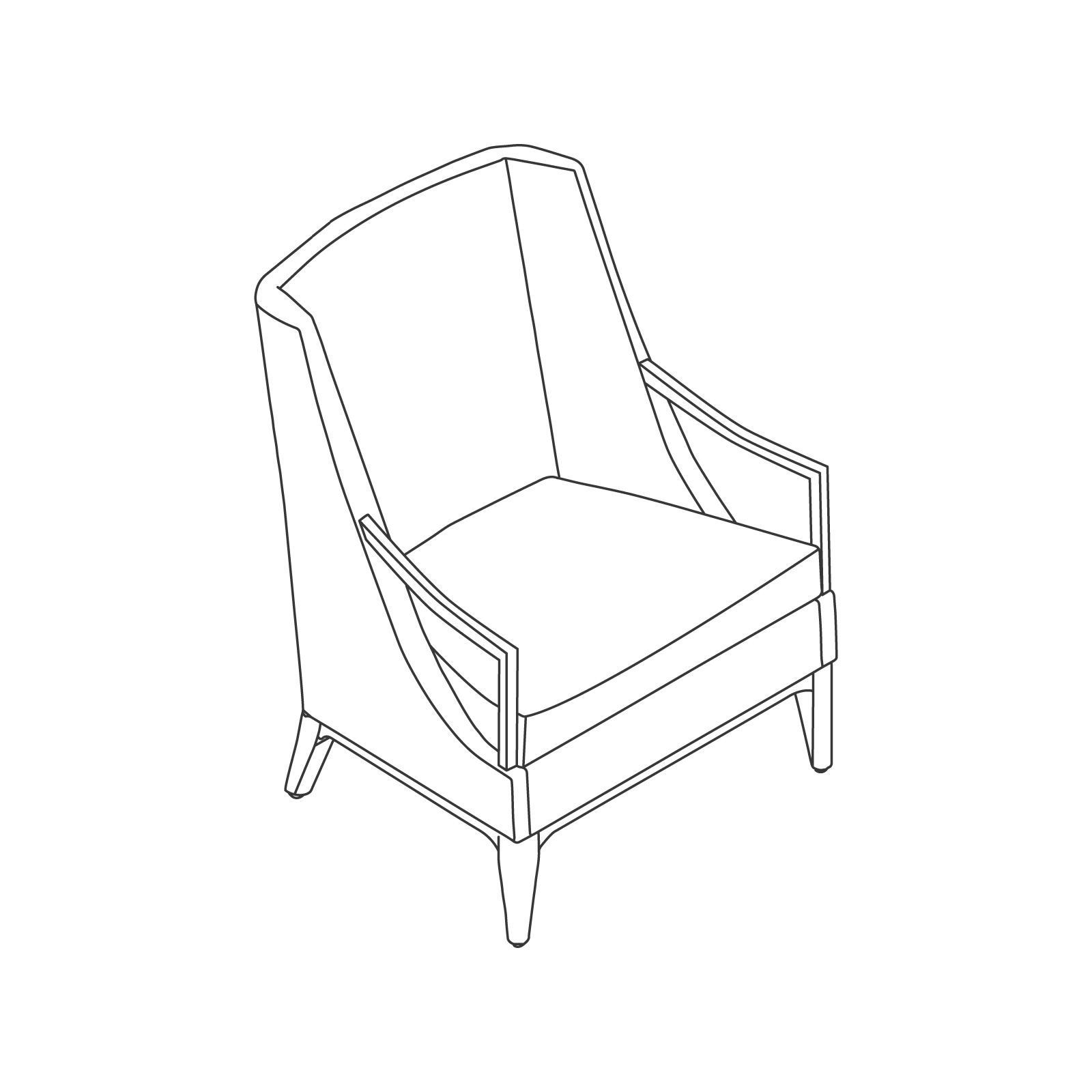 A line drawing - Nemschoff Iris Lounge Chair–With Arms