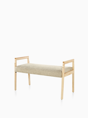 A Monarch Bench with solid hardwood frame in tan textile.